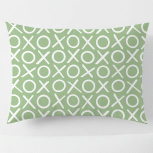 XOXO Hugs & Kisses Green Cute Modern Pattern Pillowcase