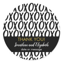 XOXO Hugs Kisses Thank You Black White