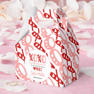 XOXO Hugs & Kisses Valentine's Day 1st Birthday Favor Box