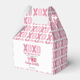 XOXO Hugs & Kisses Valentine's Day 1st Birthday Favor Box