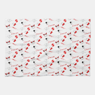 XOXO, I love you and hearts Kitchen Towel