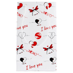 XOXO, I love you and hearts Small Gift Bag