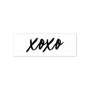 xoxo in Modern Script Typography Self-inking Stamp