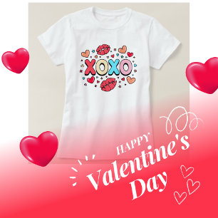 XOXO kiss and hearts on white T-Shirt