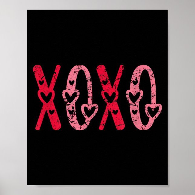 Xoxo Kisses Hugs Vintage Valentines Day  Poster (Front)