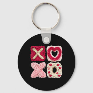 Xoxo Knitted Valentine Cute Chunky Yarn Art  Keychain
