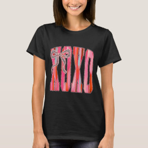 Xoxo Leopard Bow Funny Valentine's Day Coquette Nk T-Shirt