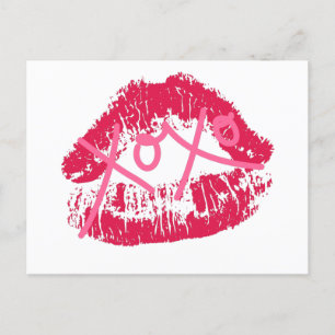 XOXO Lips Holiday Postcard