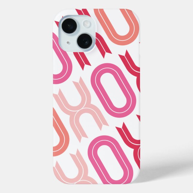 XOXO Love And Kisses Typography Valentine's Day Case-Mate iPhone Case (Back)