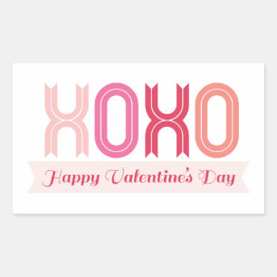 XOXO Love & Kisses Valentine's Day Party Stickers