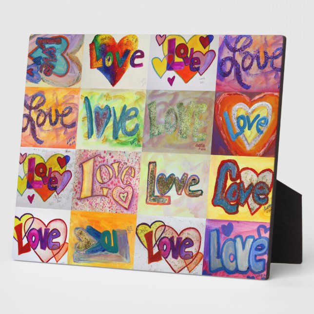 XOXO Love Mosaic Collage Painting Poem Plaque (Side)