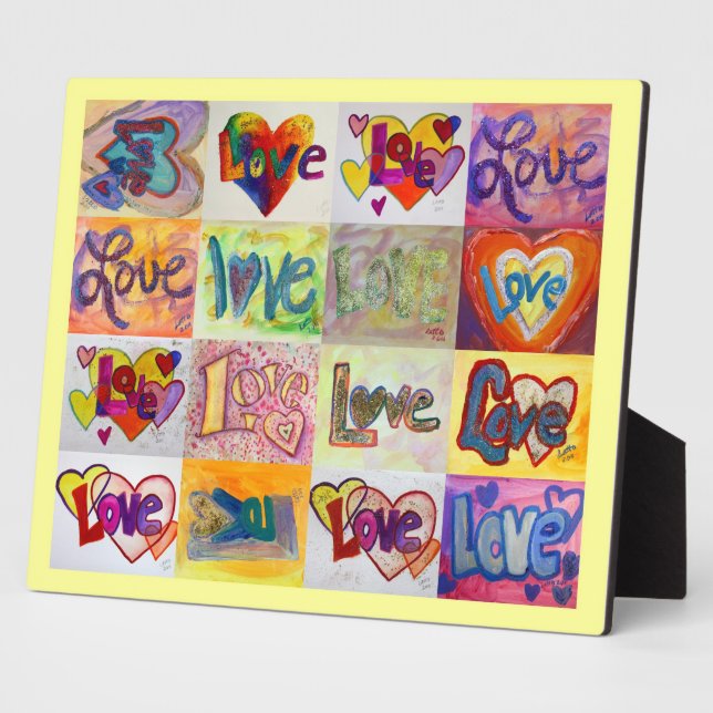 XOXO Love Mosaic Collage Painting Poem Plaque (Side)