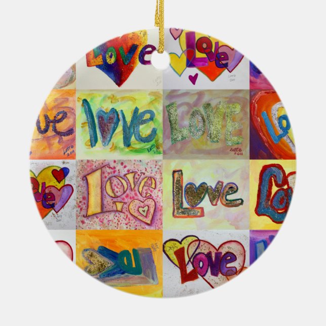 XOXO Love Mosaic Word Ornaments (Back)