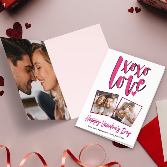 XOXO LOVE Valentine's Day Photo   Card (Creator Uploaded)