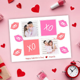 XOXO Modern Elegant 2 Photo Happy Valentine's Day Holiday Card