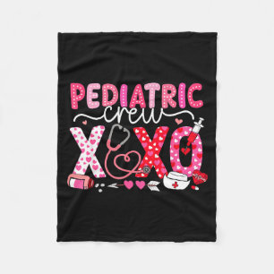 Xoxo Nurse Pediatric Crew Nurse Valentine Leopard  Fleece Blanket