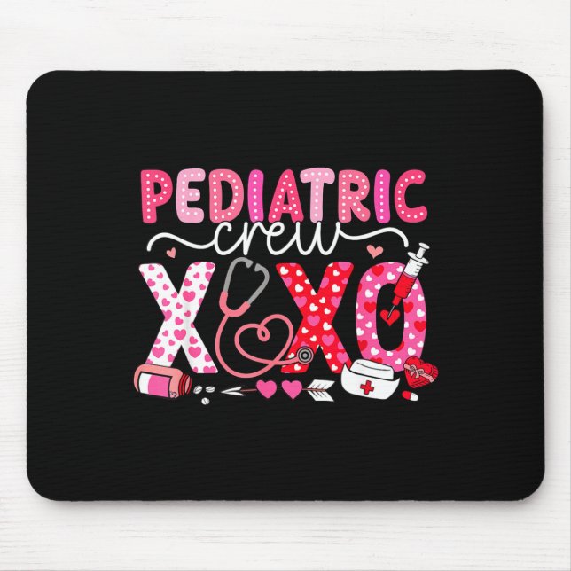 Xoxo Nurse Pediatric Crew Nurse Valentine Leopard  Mouse Pad (Front)