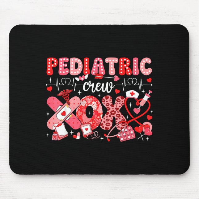 Xoxo Nurse Pediatric Crew Nurse Valentine Leopard  Mouse Pad (Front)