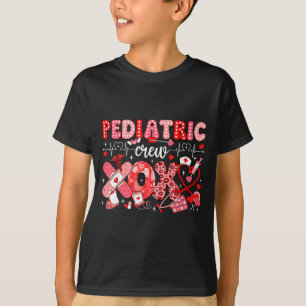 Xoxo Nurse Pediatric Crew Nurse Valentine Leopard  T-Shirt