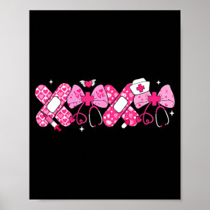 Xoxo Nurse Valentines Day Stethoscope Valentine Nu Poster