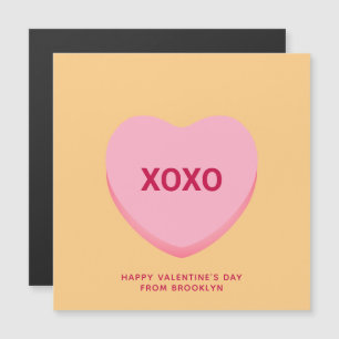 XOXO orange conversation heart Valentine's card