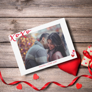 XOXO Personalized Photo I Modern I Valentine's Day Holiday Card