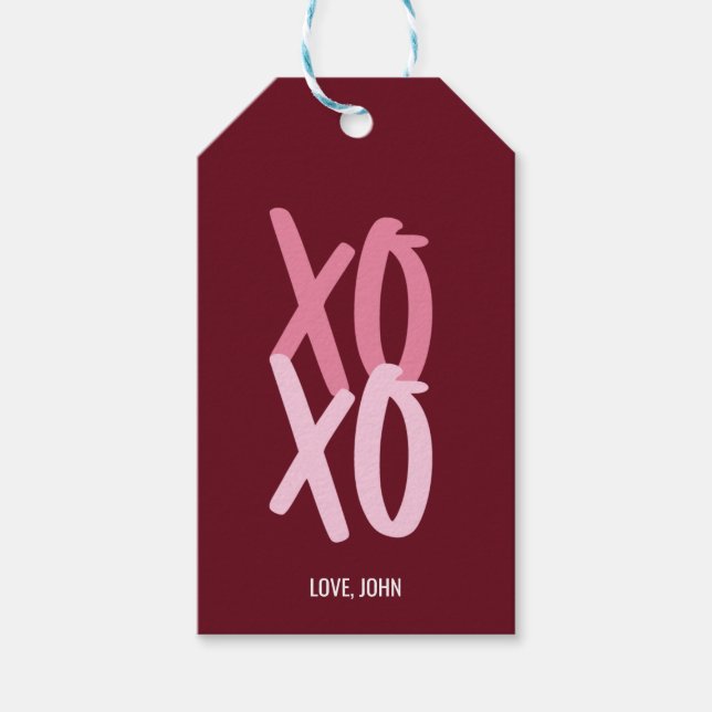 XOXO Personalized Valentine's Day Gift Tags (Front)