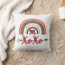 Xoxo Personalized Valentines Throw Pillow