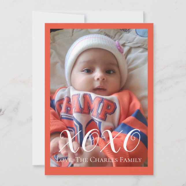 XOXO Photo Carte Saint Valentin (Devant)