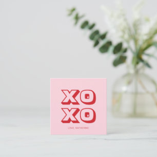 XOXO pink red modern bold fun typography custom Enclosure Card