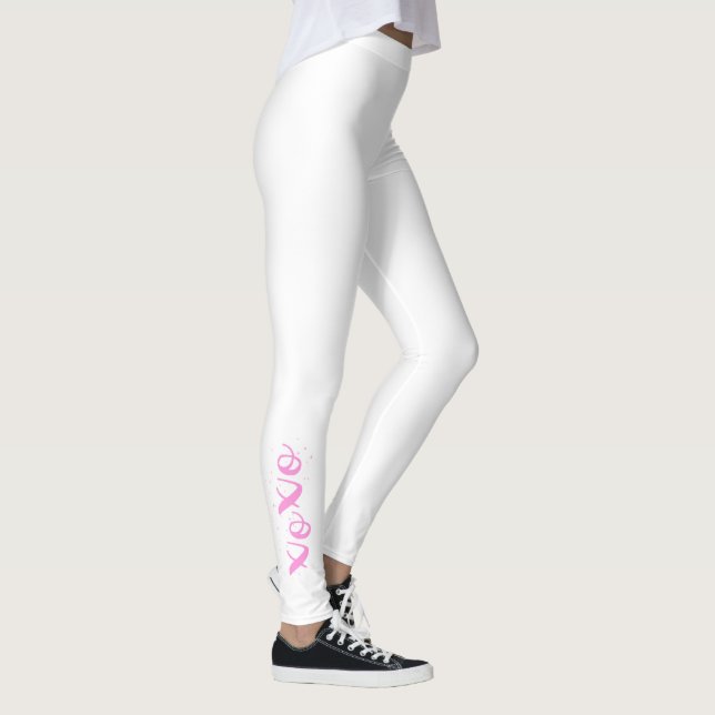xoxo Pink Text Cool Unique White Leggings (Right)