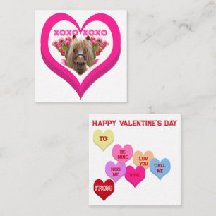 XOXO Pretty Pony Conversation Hearts Valentine's Card