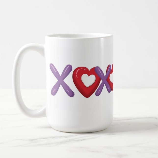 XOXO Print Mug,Valentines Day  Coffee Mug (Left)