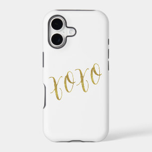 XOXO Quote Faux Gold Glitter Background Template