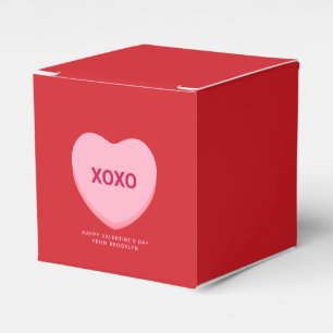XOXO red pink conversation heart Valentine's Day Favor Box