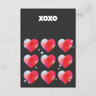 Xoxo romantic red hearts valentine's day  enclosure card