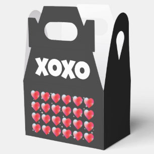 Xoxo romantic red hearts valentine's day favor box