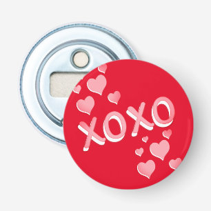 XOXO Romantic Red Pink Hearts  Bottle Opener