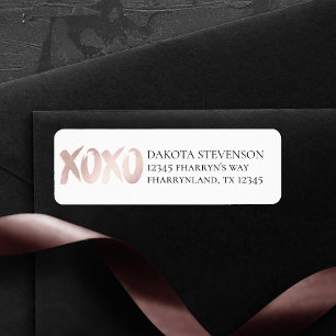 XOXO rose pâle ÉTIQUETTE DE ADRESSE DÉCONTRACTÉ