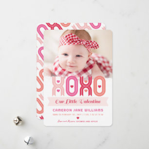 XOXO Saint Valentin Photo Faire-part de naissance 