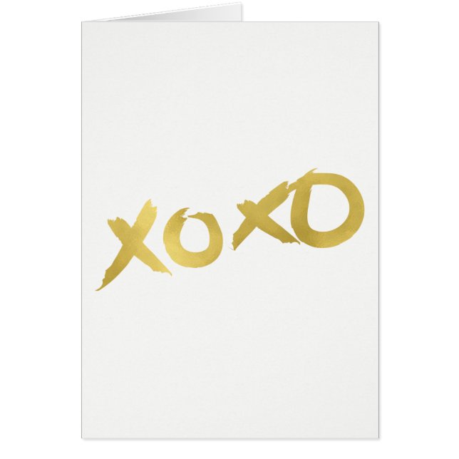 XOXO Shiny Gold Moderne Faux Foil brillant Glam (Devant)