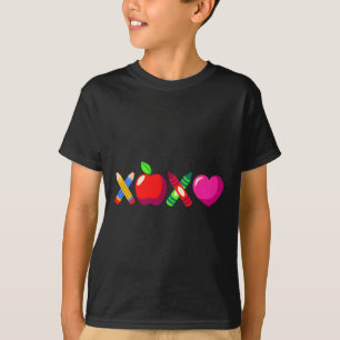 Xoxo Teacher Valentine's Day Pencil And Apple 3 T-Shirt