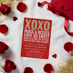 XOXO Valentine Baby Shower Invitation