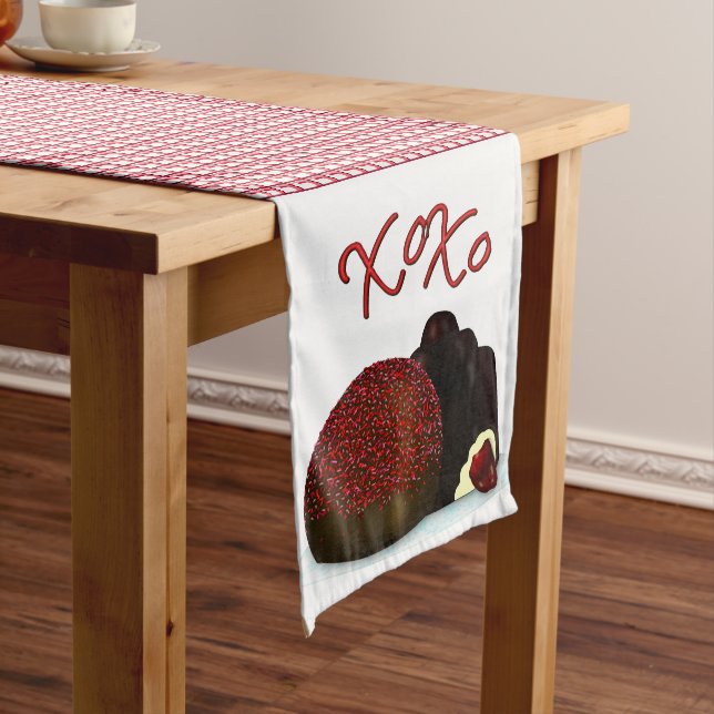 XOXO Valentine Bonbon and Dark Chocolate Long Table Runner (In Situ)