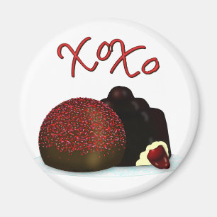 XOXO Valentine Bonbon and Dark Chocolate Magnet