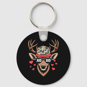 XOXO Valentine Buck Camo Deer Keychain
