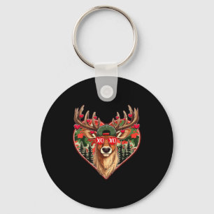 Xoxo valentine buck camo deer retro hunting keychain
