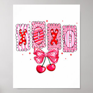 Xoxo Valentine Coquette Cherry Bow Red Heart Girls Poster