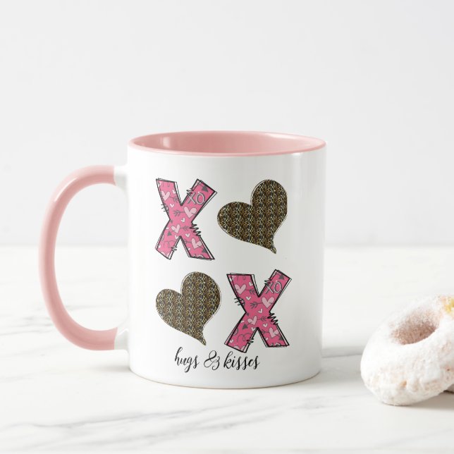 XOXO Valentine Mug - Les câlins de baisers cadeau  (Avec donut)