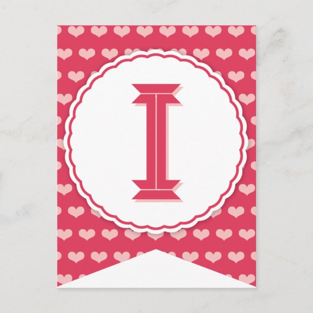 XOXO Valentine Party Flag Bunting Banner I Holiday Postcard (Front)
